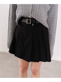 【SALE／50%OFF】ベルト付きプリーツミニSK archives アルシーヴ スカート ミニスカート ベージュ グレー ブラック【RBA_E】[Rakuten Fashion]