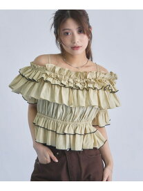 【SALE／30%OFF】配色メローボリュームフリルオフショルBL archives アルシーヴ トップス シャツ・ブラウス ブラック ホワイト ブラウン ベージュ【RBA_E】【送料無料】[Rakuten Fashion]