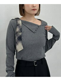 【SALE／50%OFF】肩リボンワンショルカットTOPS archives アルシーヴ トップス カットソー・Tシャツ ブラウン ブラック【RBA_E】[Rakuten Fashion]