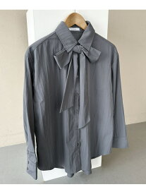 【SALE／50%OFF】ボウタイ取り外しシャツ DOUX ARCHIVES ドゥアルシーヴ トップス シャツ・ブラウス ブルー ホワイト【RBA_E】[Rakuten Fashion]