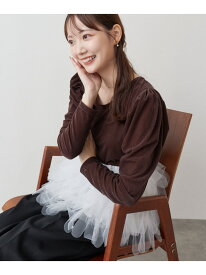 ベロアチュールドッキングTOPS archives アルシーヴ トップス カットソー・Tシャツ ブラック ブラウン【送料無料】[Rakuten Fashion]
