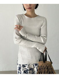 【SALE／60%OFF】メタリックリブニット DOUX ARCHIVES ドゥアルシーヴ トップス ニット ブラック ゴールド シルバー【RBA_E】【送料無料】[Rakuten Fashion]