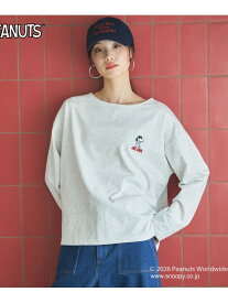 【SALE／50%OFF】SNOOPYコラボL/S Tee DOUX ARCHIVES ドゥアルシーヴ トップス カットソー・Tシャツ グレー ブラック ホワイト【RBA_E】[Rakuten Fashion]