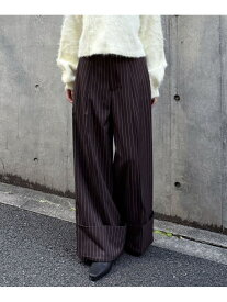 【SALE／50%OFF】ロールUPストライプワイドスラックス archives アルシーヴ パンツ その他のパンツ ブラウン【RBA_E】[Rakuten Fashion]