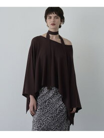 チョーカー付2WAYポンチョ DOUX ARCHIVES ドゥアルシーヴ トップス ニット グレー ワインレッド【送料無料】[Rakuten Fashion]