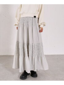 【SALE／50%OFF】シャーリングティアードSK archives アルシーヴ スカート ロング・マキシスカート ブラック グレー ホワイト【RBA_E】[Rakuten Fashion]