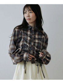 チェックドロストショートネルシャツ archives アルシーヴ トップス シャツ・ブラウス グレー ブラウン【送料無料】[Rakuten Fashion]