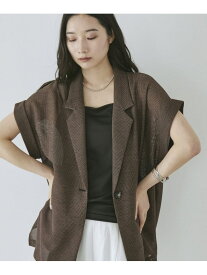 【SALE／40%OFF】カラミツイードメッシュフレンチスリーブジャケット DOUX ARCHIVES ドゥアルシーヴ ジャケット・アウター テーラードジャケット・ブレザー ベージュ ブラウン ブラック【RBA_E】【送料無料】[Rakuten Fashion]