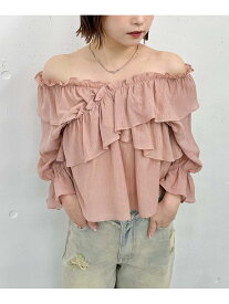 【SALE／50%OFF】フリルオフショルブラウス archives アルシーヴ トップス シャツ・ブラウス ピンク ブラック ホワイト【RBA_E】[Rakuten Fashion]