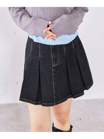 【SALE／50%OFF】デニムプリーツミニスカート archives アルシーヴ スカート ミニスカート ブルー ブラック【RBA_E】[Rakuten Fashion]