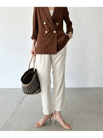 【SALE／60%OFF】リノンウエストギャザーイージーパンツ/ DOUX ARCHIVES ドゥアルシーヴ パンツ その他のパンツ ホワイト ブラック【RBA_E】【送料無料】[Rakuten Fashion]