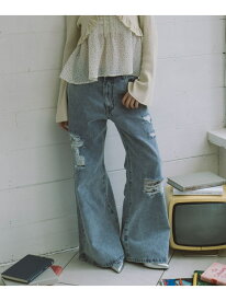 ダメージレースフレアデニム archives アルシーヴ パンツ ジーンズ・デニムパンツ ブルー グレー【送料無料】[Rakuten Fashion]