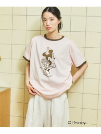 【SALE／50%OFF】DOUX ARCHIVES限定商品【Disney】リンガーTee DOUX ARCHIVES ドゥアルシーヴ トップス カットソー・Tシャツ ピンク【RBA_E】[Rakuten Fashion]