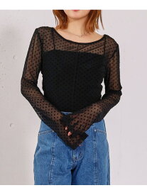 【SALE／30%OFF】フロッキーハートチュールクルーネックTOPS archives アルシーヴ トップス カットソー・Tシャツ ブラック ホワイト【RBA_E】[Rakuten Fashion]