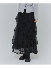 タックドレープチュールスカート archives アルシーヴ スカート ロング・マキシスカート ホワイト ブラック グレー【送料無料】[Rakuten Fashion]