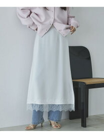 【SALE／60%OFF】レースサテンスカート DOUX ARCHIVES ドゥアルシーヴ スカート ロング・マキシスカート グレー ブラック ホワイト【RBA_E】【送料無料】[Rakuten Fashion]