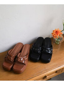 【SALE／50%OFF】【履くだけで華やぐ厚底サンダル】フラワーモチーフサンダル archives アルシーヴ シューズ・靴 その他のシューズ・靴 ブラック ブラウン【RBA_E】[Rakuten Fashion]