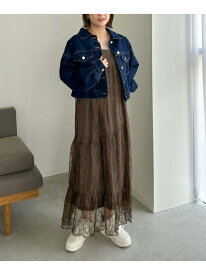 【SALE／50%OFF】肩フリルレースドッキングワンピース archives アルシーヴ ワンピース・ドレス ワンピース グレー ブラウン ブラック【RBA_E】[Rakuten Fashion]