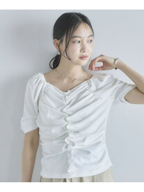 【SALE／50%OFF】【ONかわ】ギャザーカットTOPS archives アルシーヴ トップス カットソー・Tシャツ ブルー ホワイト ブラック【RBA_E】[Rakuten Fashion]