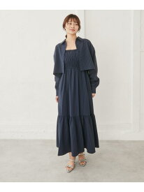 【SALE／50%OFF】ショートシャツ*シャーリングキャミワンピースSET archives アルシーヴ ワンピース・ドレス ワンピース ホワイト ブルー ネイビー【RBA_E】【送料無料】[Rakuten Fashion]