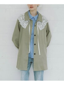 【SALE／70%OFF】レースカラー付ミドルトレンチコート archives アルシーヴ ジャケット・アウター トレンチコート グリーン ネイビー ベージュ【RBA_E】[Rakuten Fashion]