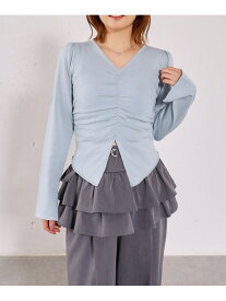 【SALE／70%OFF】【高機能】フロントギャザーVネックニットプルオーバー archives アルシーヴ トップス ニット ブルー グレー ブラック ホワイト【RBA_E】[Rakuten Fashion]