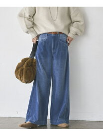 別珍デニムワイドパンツ DOUX ARCHIVES ドゥアルシーヴ パンツ ジーンズ・デニムパンツ ブルー【送料無料】[Rakuten Fashion]