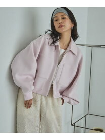 【SALE／40%OFF】ボンディングクロップドブルゾン DOUX ARCHIVES ドゥアルシーヴ ジャケット・アウター その他のジャケット・アウター ホワイト ブラック ピンク【RBA_E】【送料無料】[Rakuten Fashion]