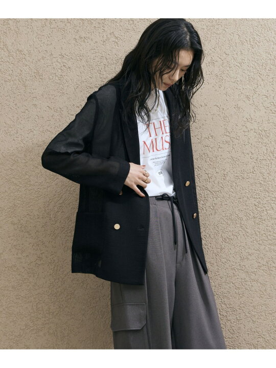 楽天市場】【SALE／40%OFF】メッシュテーラードダブルジャケット/ DOUX 
