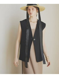 【SALE／50%OFF】麻混ジレ DOUX ARCHIVES ドゥアルシーヴ ジャケット・アウター テーラードジャケット・ブレザー ブラック ベージュ【RBA_E】【送料無料】[Rakuten Fashion]