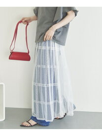 【SALE／60%OFF】2WAYレースプリーツスカート DOUX ARCHIVES ドゥアルシーヴ スカート ロング・マキシスカート ホワイト ブラック【RBA_E】【送料無料】[Rakuten Fashion]