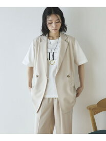 【SALE／60%OFF】【多機能麻調合繊】テーラードジレ DOUX ARCHIVES ドゥアルシーヴ ジャケット・アウター その他のジャケット・アウター ベージュ ネイビー【RBA_E】【送料無料】[Rakuten Fashion]