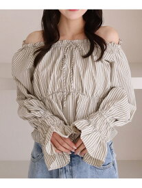 【SALE／50%OFF】2Wayオフショルブラウス archives アルシーヴ トップス シャツ・ブラウス ベージュ ホワイト ブルー【RBA_E】[Rakuten Fashion]