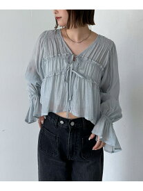 【SALE／50%OFF】楊柳シャーリングショートブラウス archives アルシーヴ トップス シャツ・ブラウス グレー ブラウン ホワイト ブラック【RBA_E】[Rakuten Fashion]