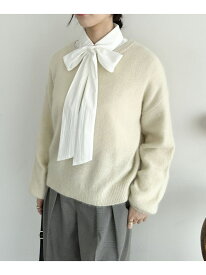 【SALE／50%OFF】【ラクーンMIX】ファーニットボートネックプルオーバー DOUX ARCHIVES ドゥアルシーヴ トップス ニット イエロー ホワイト【RBA_E】【送料無料】[Rakuten Fashion]