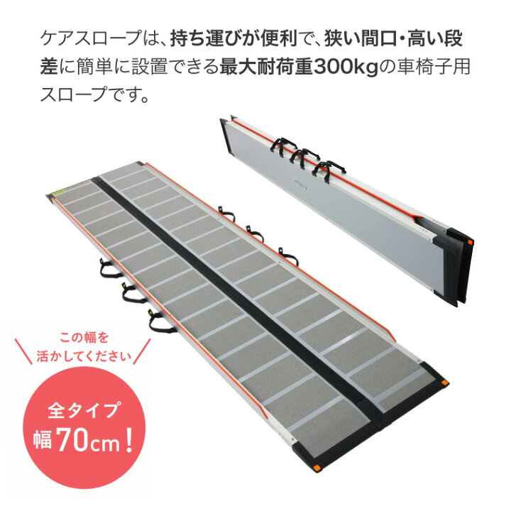 楽天市場】車椅子 スロープ ケアスロープ 幅70cm×長さ175cm CS175 ケア 