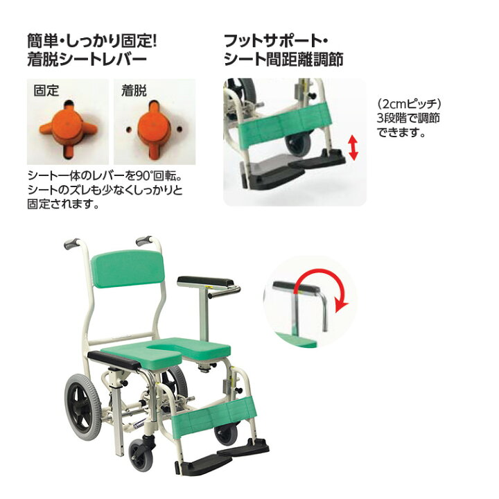 楽天市場】シャワーキャリー カワムラサイクル シャワー用車いす KS12 