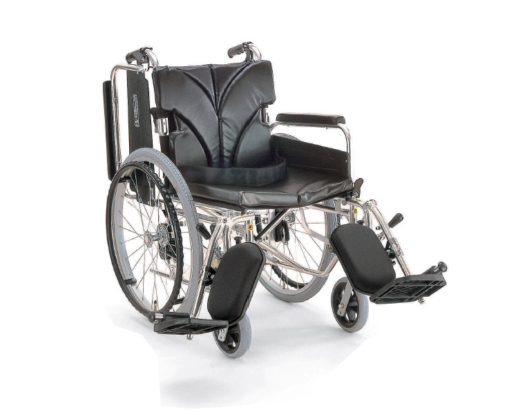アルミフレーム自走用車椅子（簡易モジュール） KA820-38・40・42ELB-M カワムラサイクル介護用品 自走式車いす 車イス 歩行補助