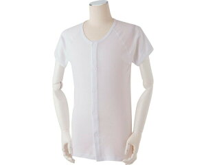 肌着 メンズ ワンタッチ式肌着 半袖 紳士用 白(ホワイト) S-M-W1 日伸 │ 介護衣類 マジックテープ 前開き インナー 男性用 介護用品 高齢者 お年寄り 老人 シニア ファッション M L LL 丸首 ワ