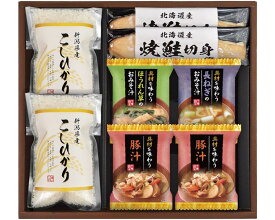 新潟県産こしひかり 食卓彩セット KFK-30 千寿堂 │ お米 こしひかり 焼鮭切身 北海道 お味噌汁 フリーズドライ ギフト 贈り物 プレゼント お取り寄せグルメ 敬老の日 母の日 父の日 お中元 お歳暮 贈答用 景品 食品 即席