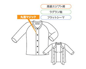 紳士用 前開き7分袖 神戸生絲 │ KOBES 介護衣料 衣類 介護用品