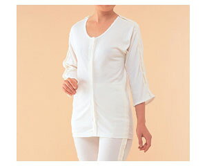 婦人用前開き両肩腕開7分袖 No.53 LL 神戸生絲 │ KOBES 介護衣料 衣類 介護用品