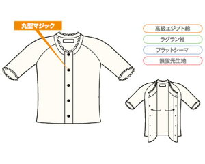 婦人ひば前開き5分袖 スムース 神戸生絲 │ KOBES 介護衣料 衣類 介護用品