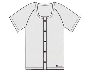 前開き半袖 ホック式 10枚組 E13 ホワイト LL 神戸生絲 │ KOBES 介護衣料 衣類 介護用品