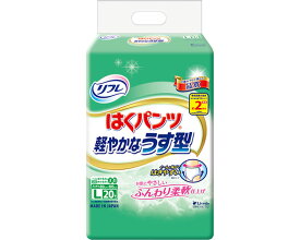おむつ 大人 リフレ はくパンツ軽やかなうす型 Lサイズ（ウエスト80〜105cm） 20枚×6袋入 18334 リブドゥコーポレーション │ 高齢者 オムツ パンツタイプ 介護用品 紙パンツ お年寄り 老人 在宅介護 病院 施設 デイサービス 尿漏れ 尿もれ 尿モレ 失禁対策 おもらし