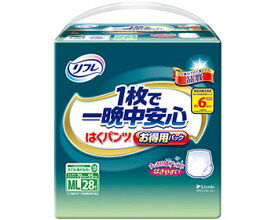 リフレ はくパンツ1枚で一晩中安心 お得用パック 17605 ML 28枚 3個入り リブドゥコーポレーション │ 大人用 紙おむつ オムツ パンツタイプ 高齢者 介護 ケース販売 まとめ買い 病院 施設