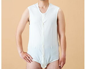 紳士・婦人共用前開き袖なしボディシャツ 神戸生絲 │ KOBES 介護衣料 衣類 介護用品