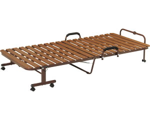 【個人宅配送不可】介護 ベッド 樹脂製すのこ折り畳みベッド FBD-PS91 ブラウン 弘益 介護用品