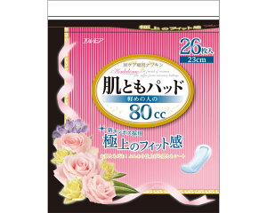 おむつ 大人 エルモア 肌ともパッド 軽めの人の80cc 26枚入り 479071 カミ商事 │ 尿ケア専用ナプキン 尿取りパッド 尿とり パッドタイプ 高齢者 介護 介護用品 尿モレ 失禁対策 尿ケア