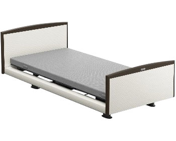 心地よく眠るためのベッドから心地よく過ごすためのベッドへ INTIME1000 1+1モーター セミシングル（91cm幅） ヨーロピアンスタイル（脚板有） フレーム色：ホワイトスパークル ボード形状：ラウンド（マットホワイト） ボード色：スモークアッシュ RQ-1134WJ パラマウントベッド介護用品 介護ベッド 電動ベッド 在宅介護 高齢者